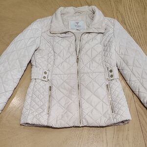 GUESS Women Light Beige Quilted Puffer Jacket